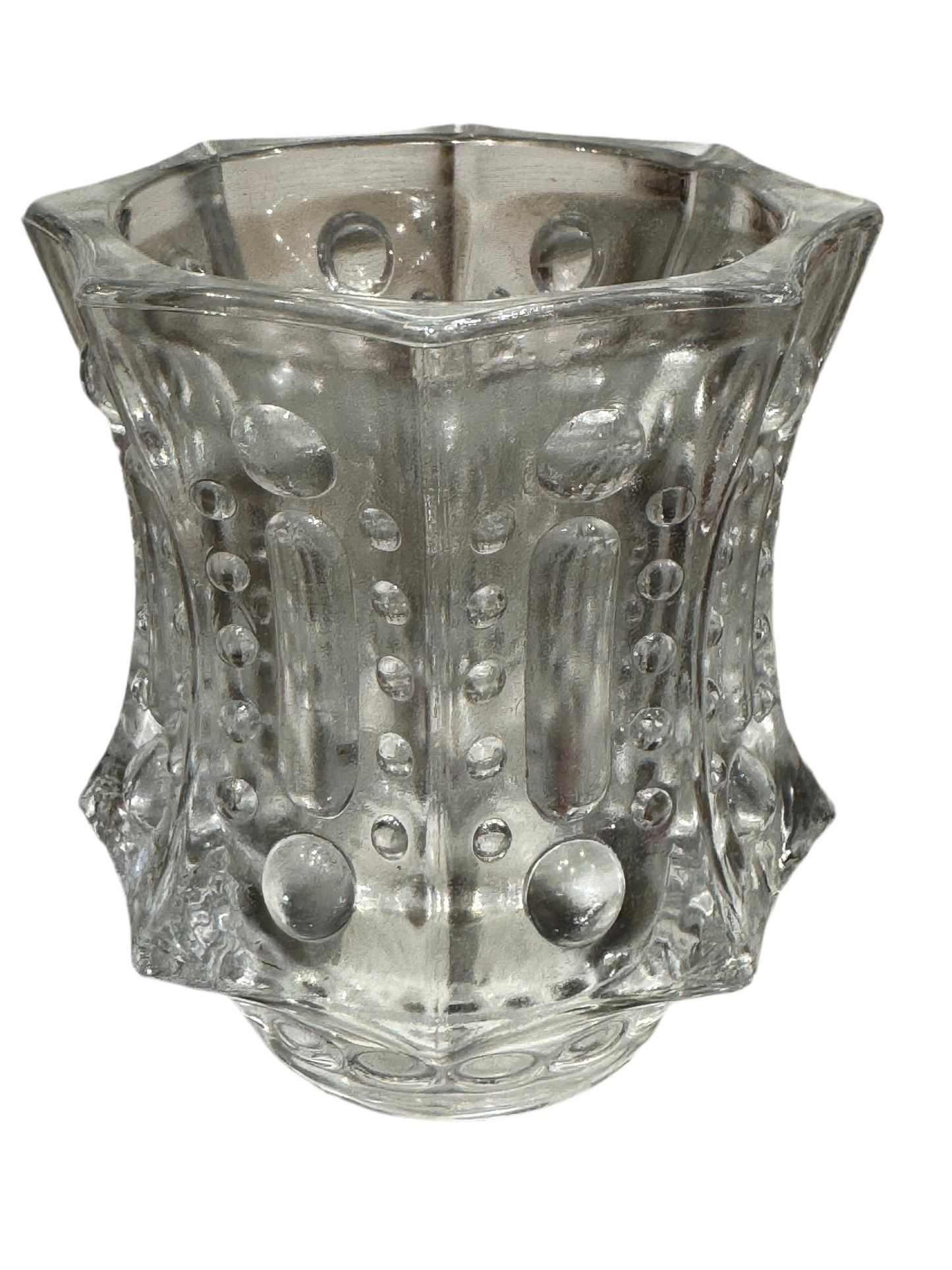 Antique Clear Glass Candle Holder