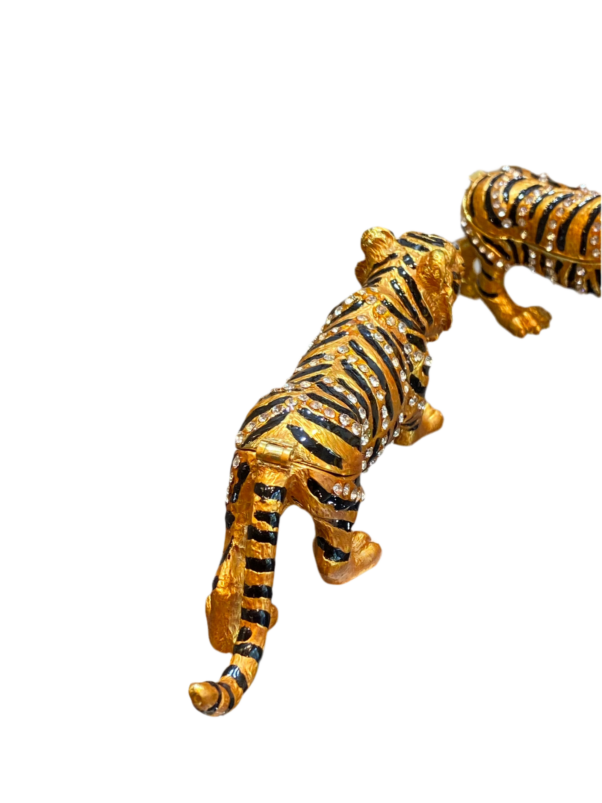 Tiger Bejeweled Trinket Golden