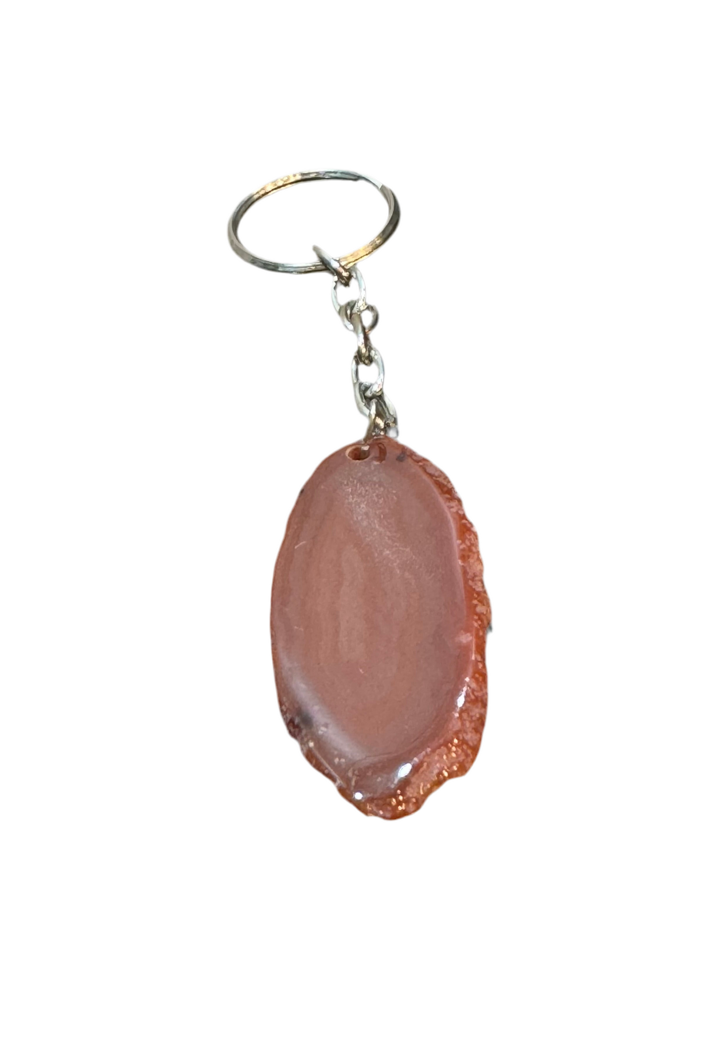 Carnelian Agate Slab Drilled Key Chain
