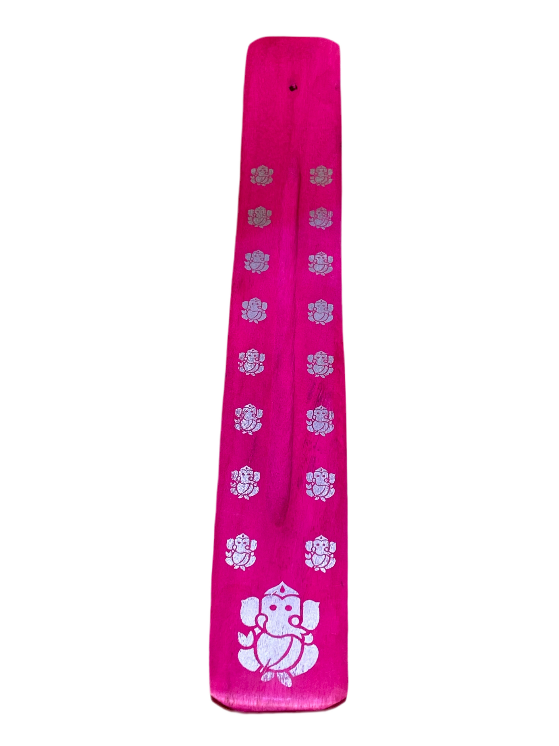 Wooden Incense Stick Holder Ganesha Fuchsia