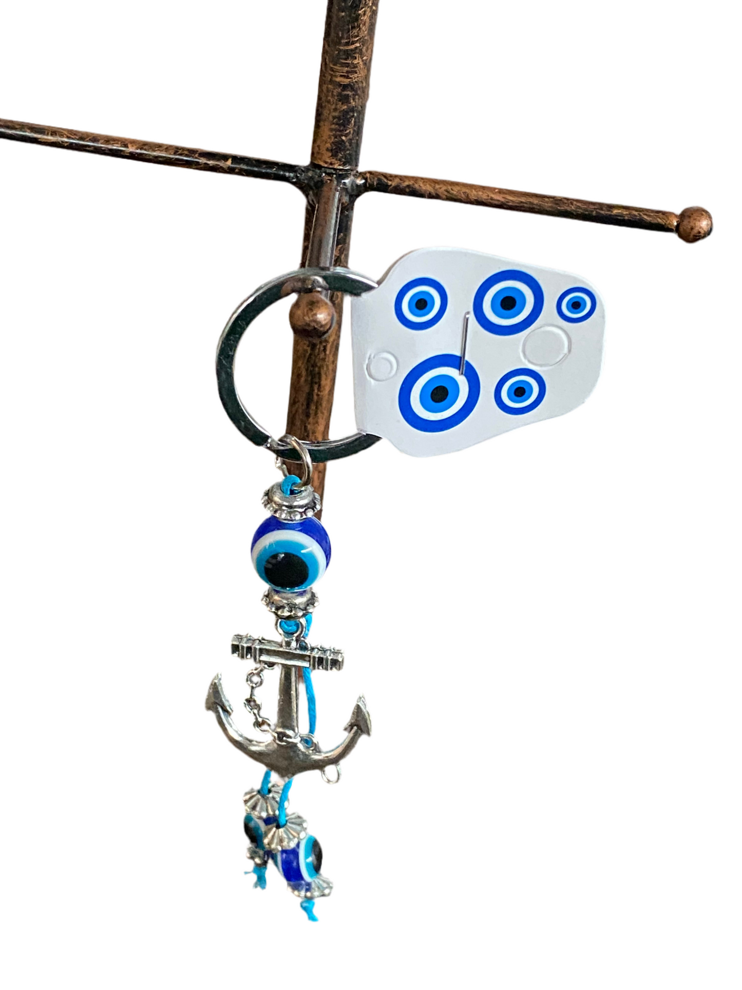 Evil Eye Anchor Keychain