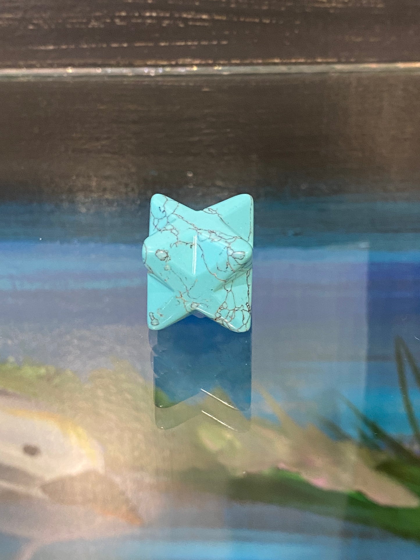 Turquoise Blue Howlite Merkaba Star Small