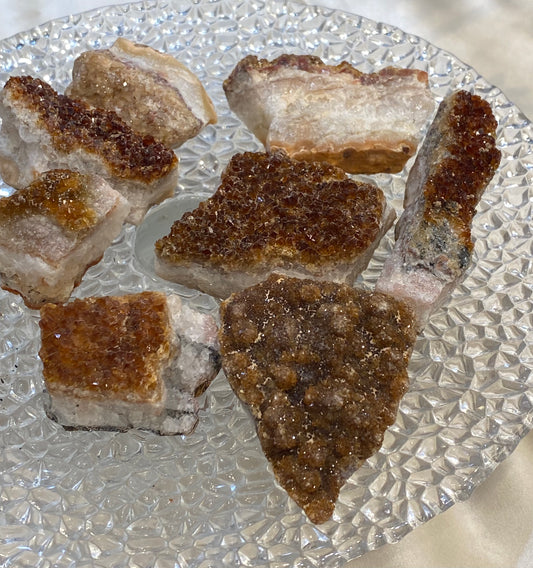 Citrine Crystal Gemstone Druse | Healing Lotus