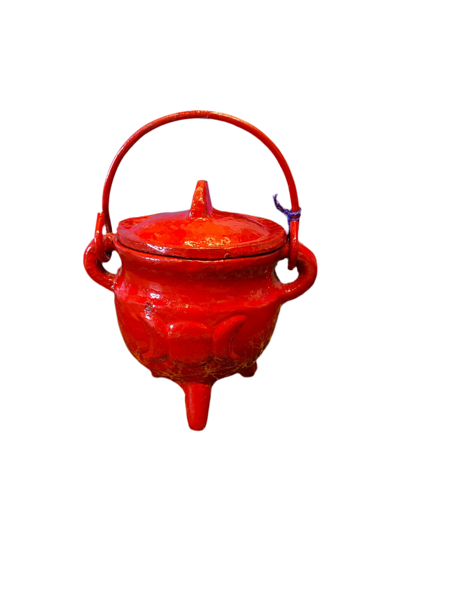 Red Triple Moon Cast Iron Cauldron