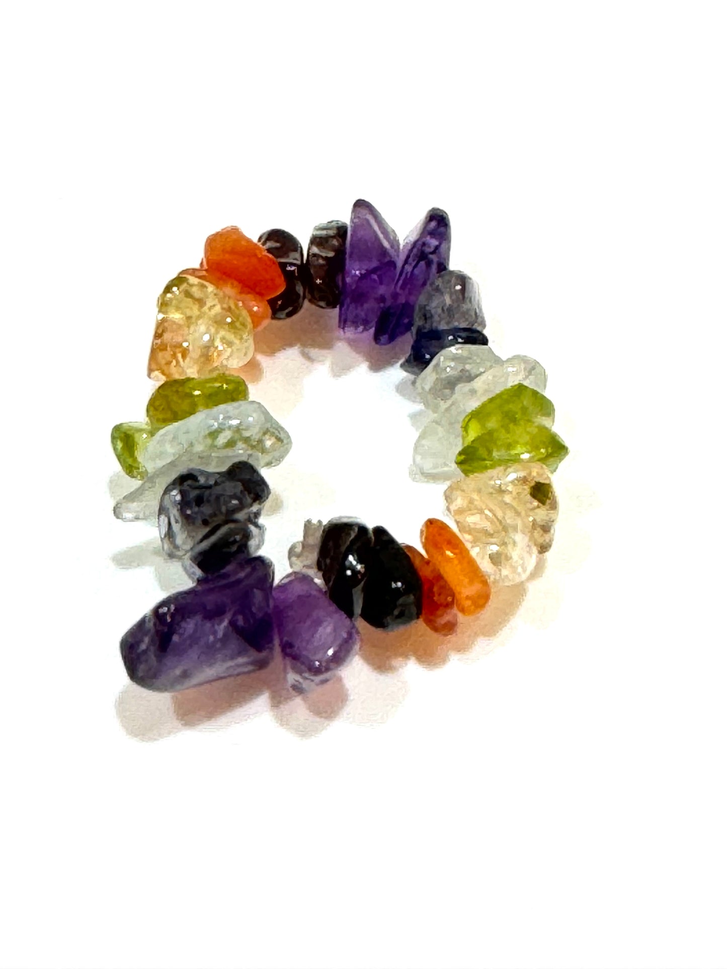Chakra Gemstone Chips Stretch Ring