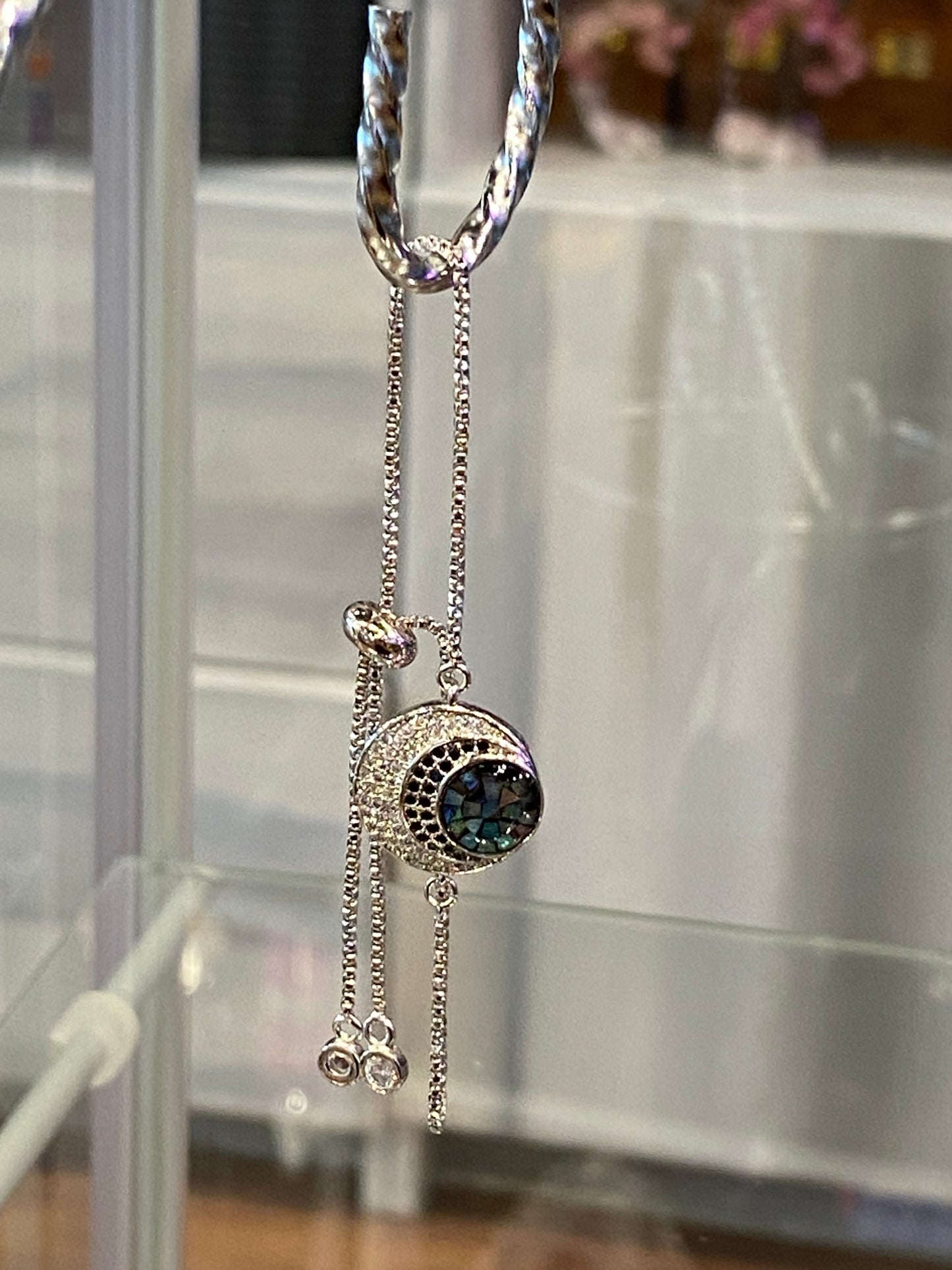 Fashion Jewelry Dainty Silver Quarter Moon Bracelet