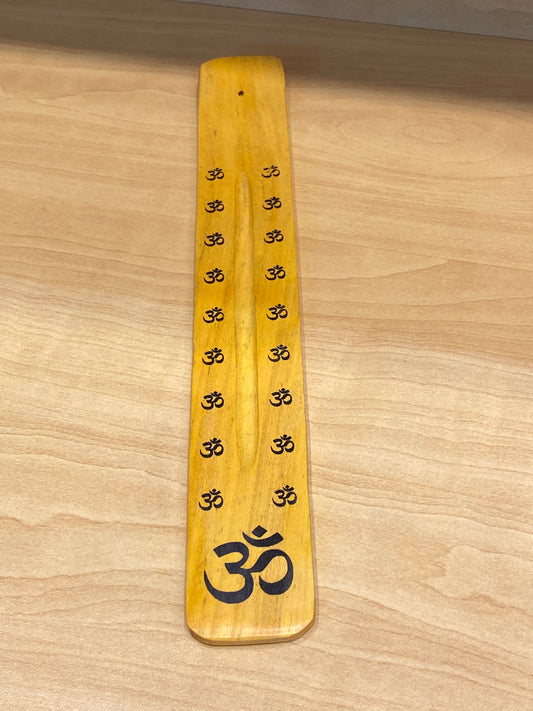 Wooden Incense Stick Holder Om (Yellow)