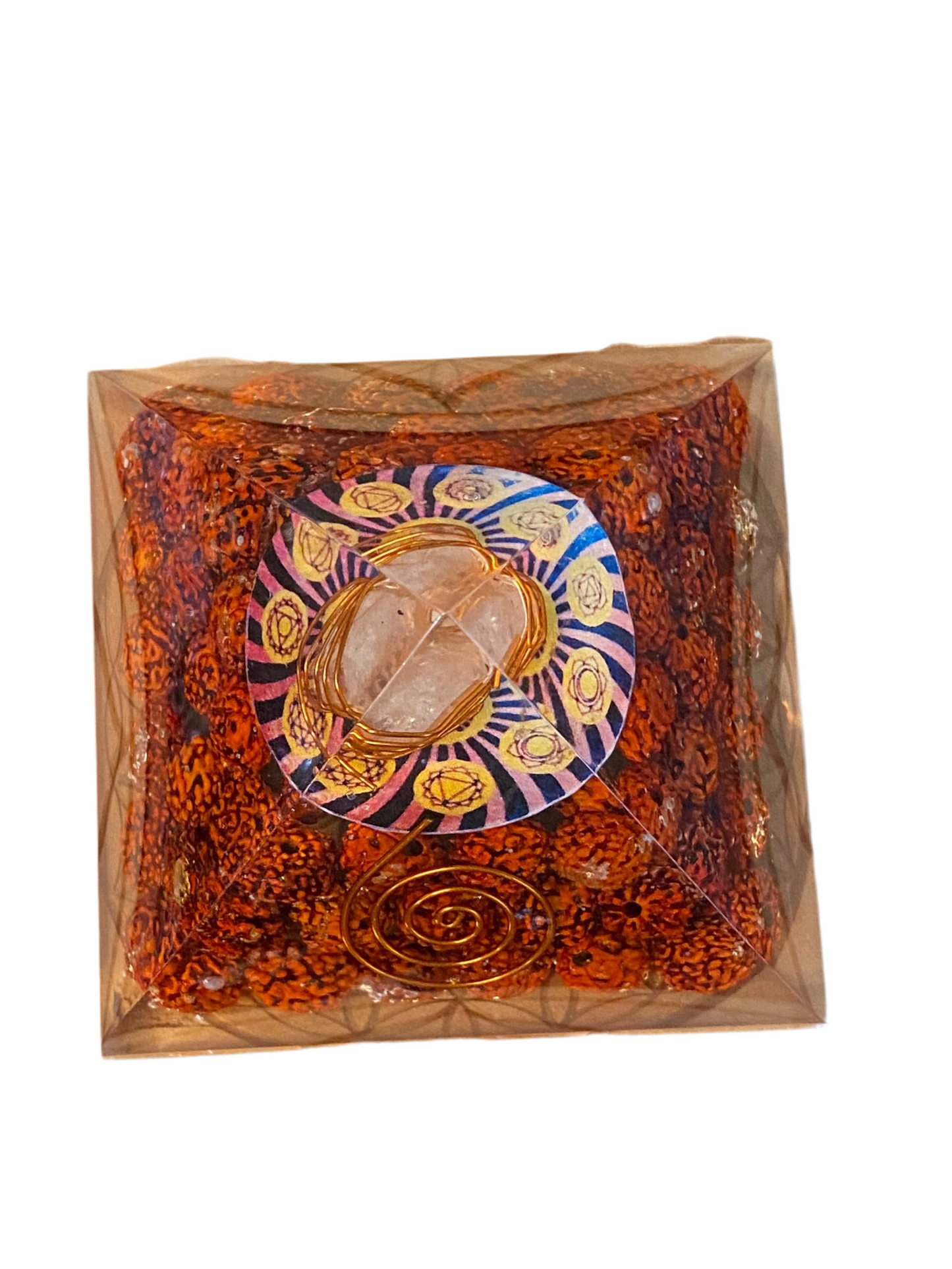 Rudraksha Seeds Orgonite Pyramid Om Talisman