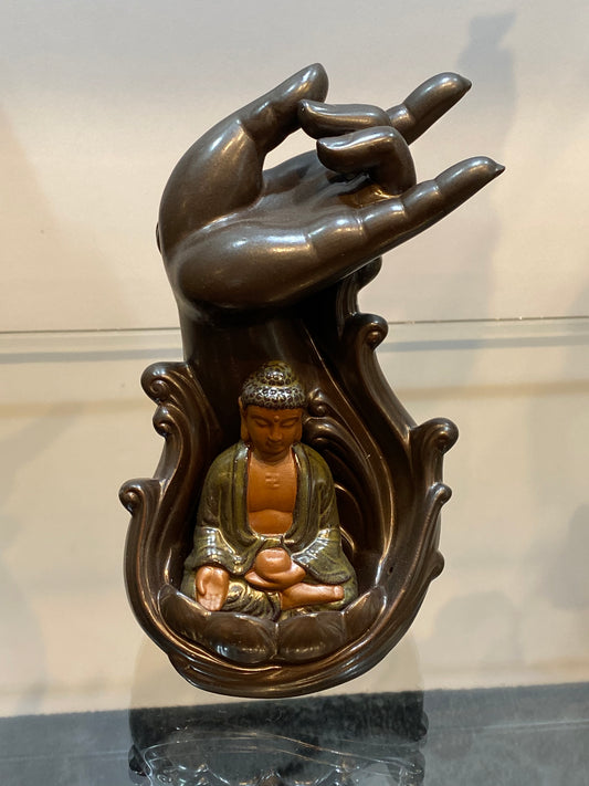 Buddha Mudra Hand Back-flow Incense Stick Cone Holder