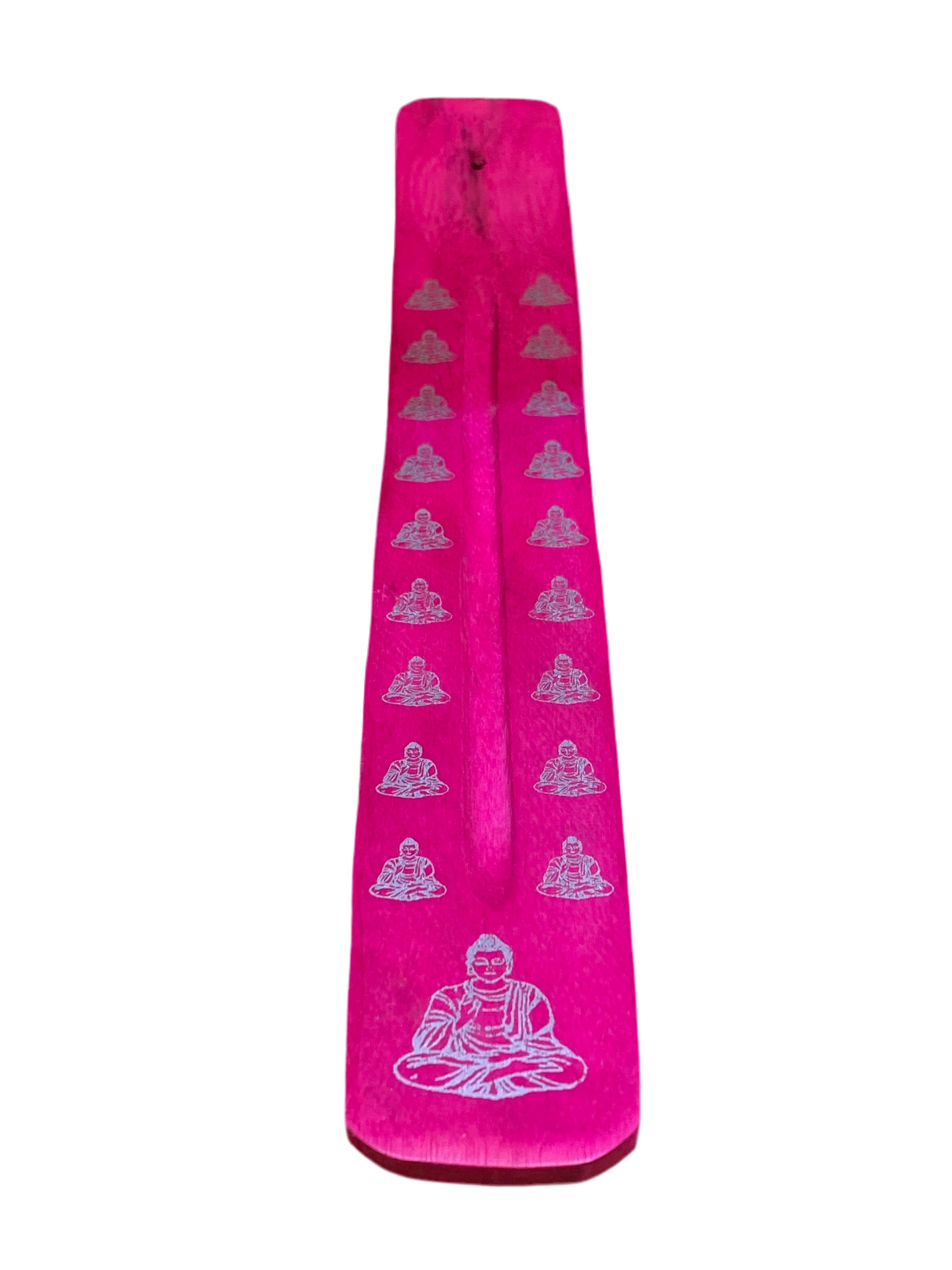 Wooden Incense Stick Holder Buddha Fuchsia