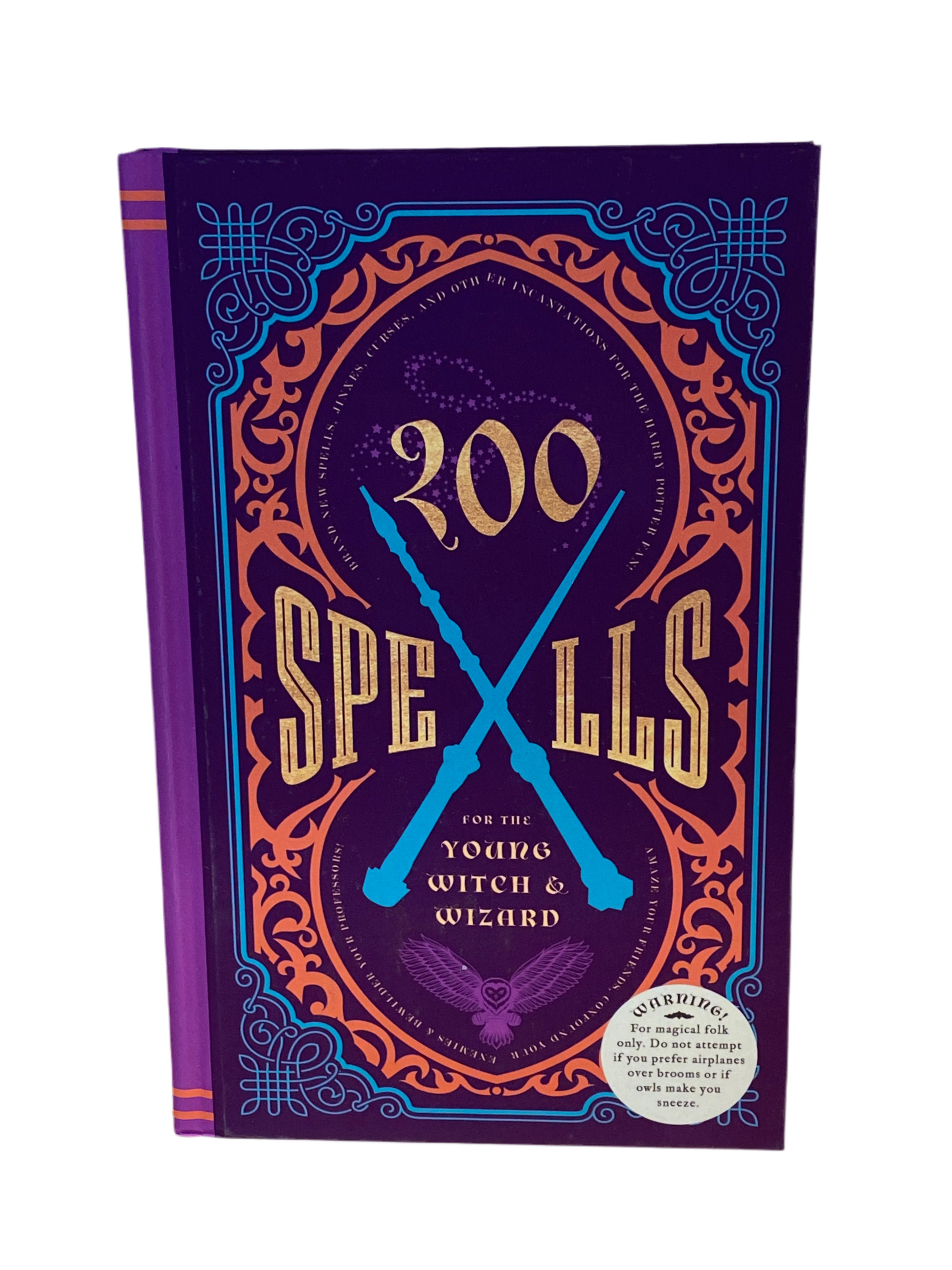 200 Spells for Young Witch and Wizard book cover featuring magical symbols.