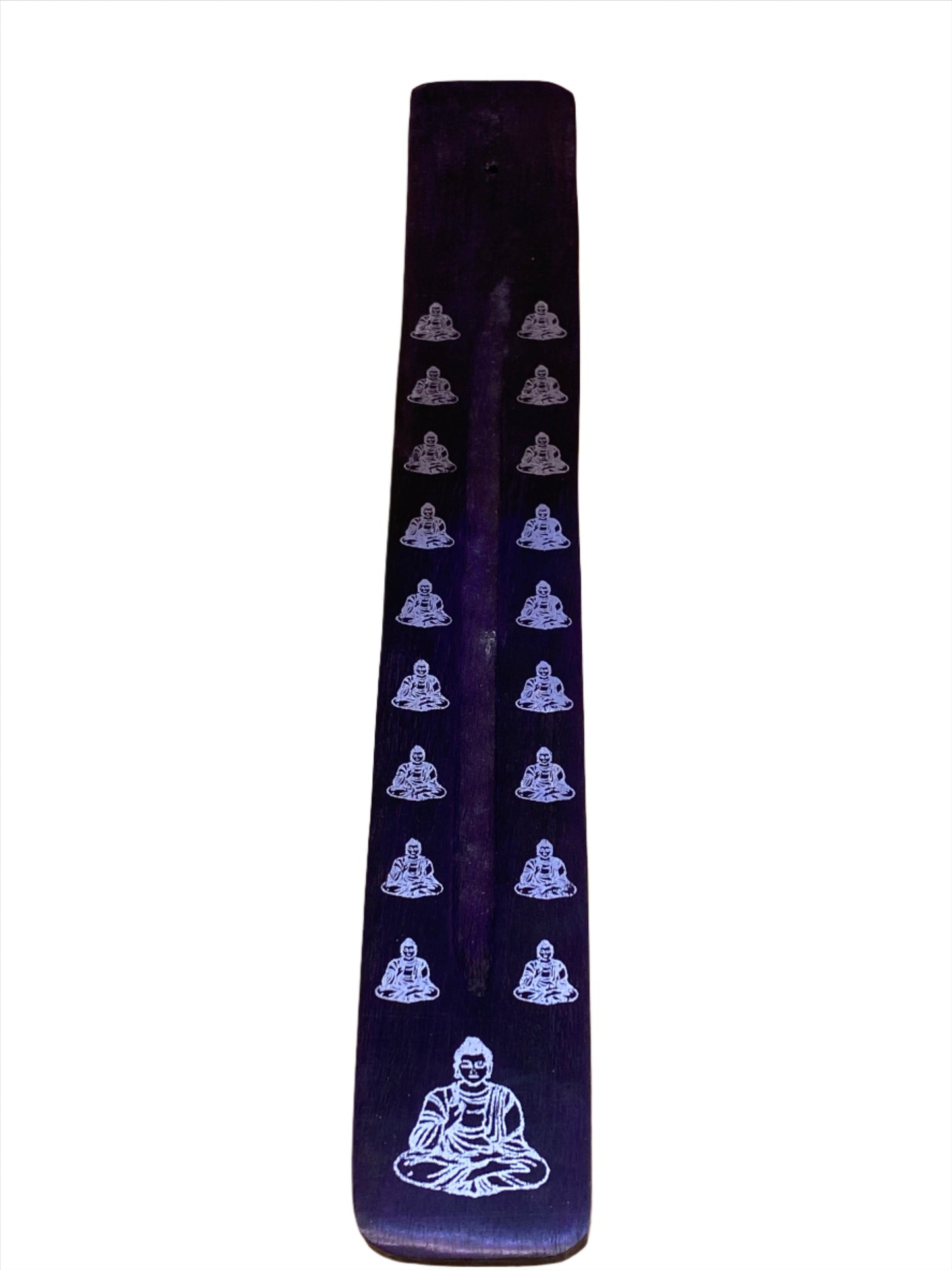 Wooden Incense Stick Holder Buddha Purple