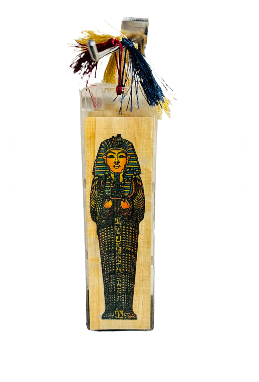 Egyptian Papyrus Paper Painting Bookmarks Pharaoh with Tassel