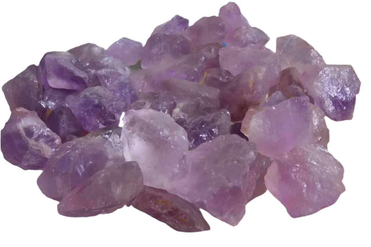 Amethyst Stone rough crystal with violet hues.