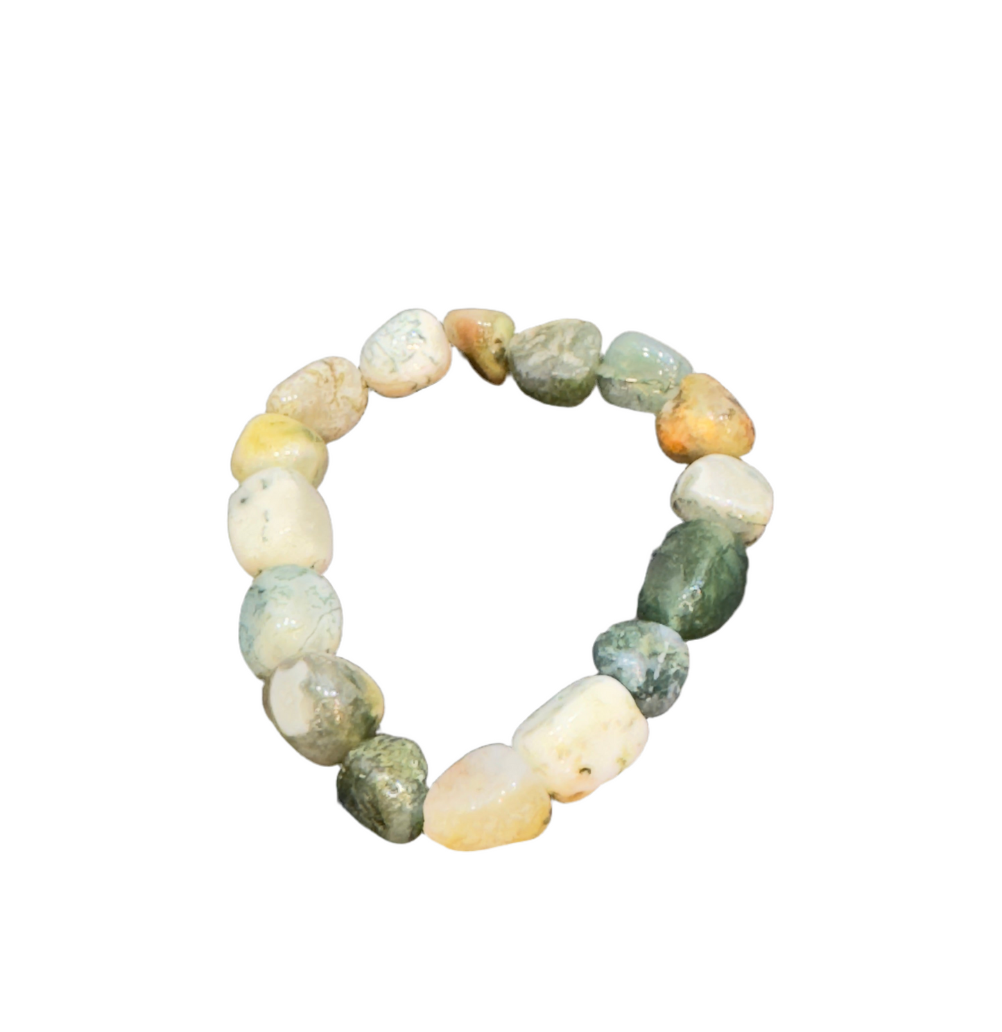 Free Form Agate Nugget Stretch Tumbled Bracelet