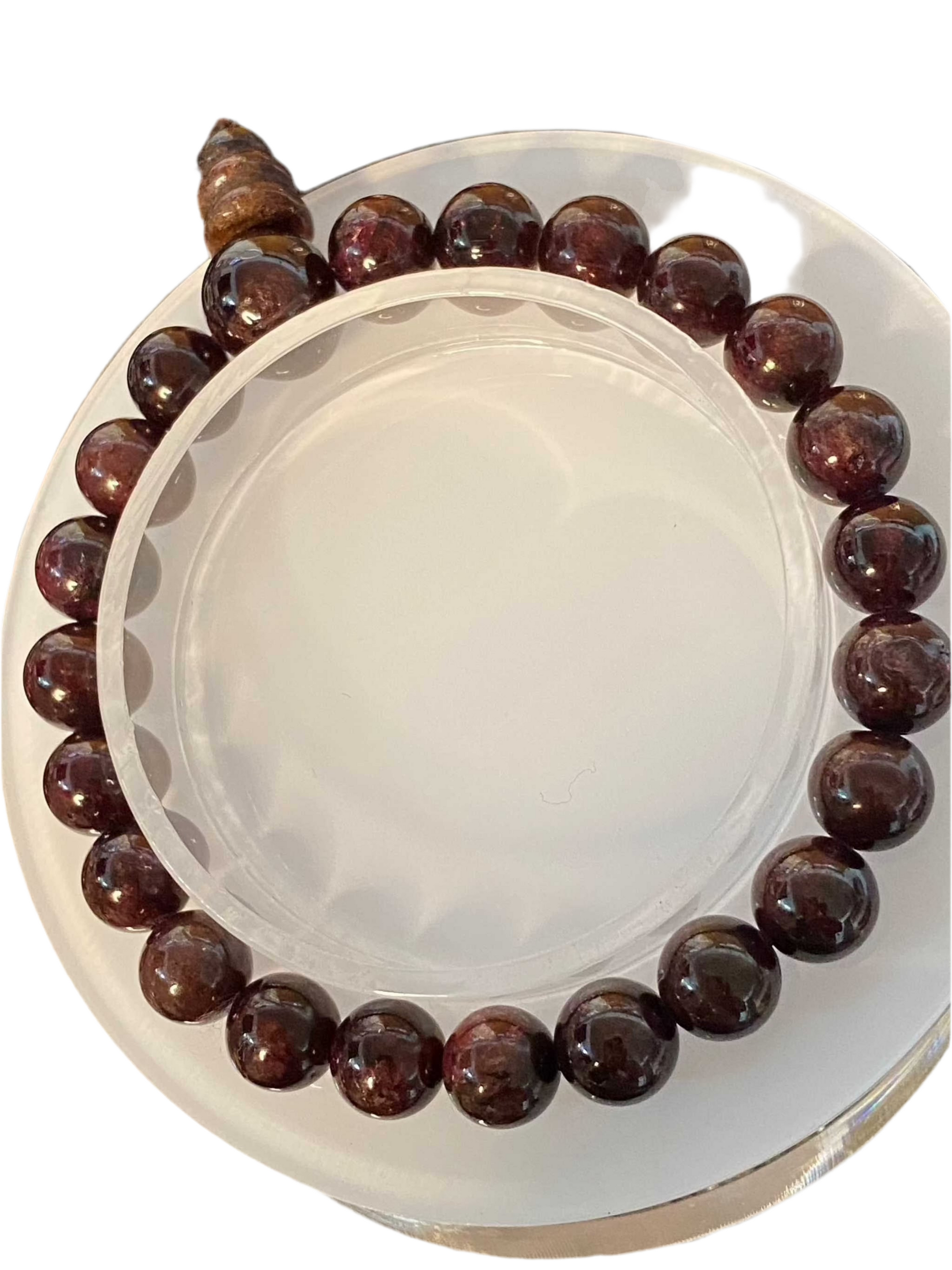 Garnet Mala Beaded Bracelet