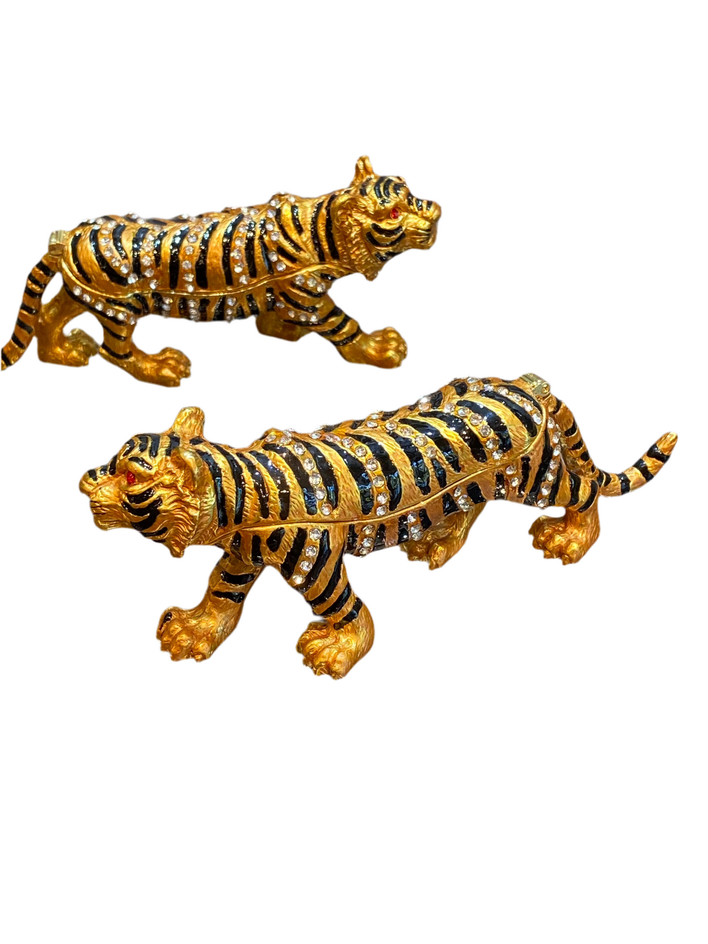Tiger Bejeweled Trinket Golden