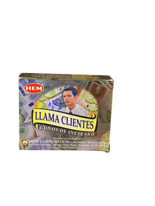 HEM Call Client Incense Cones packaging with soothing floral aroma for relaxation.