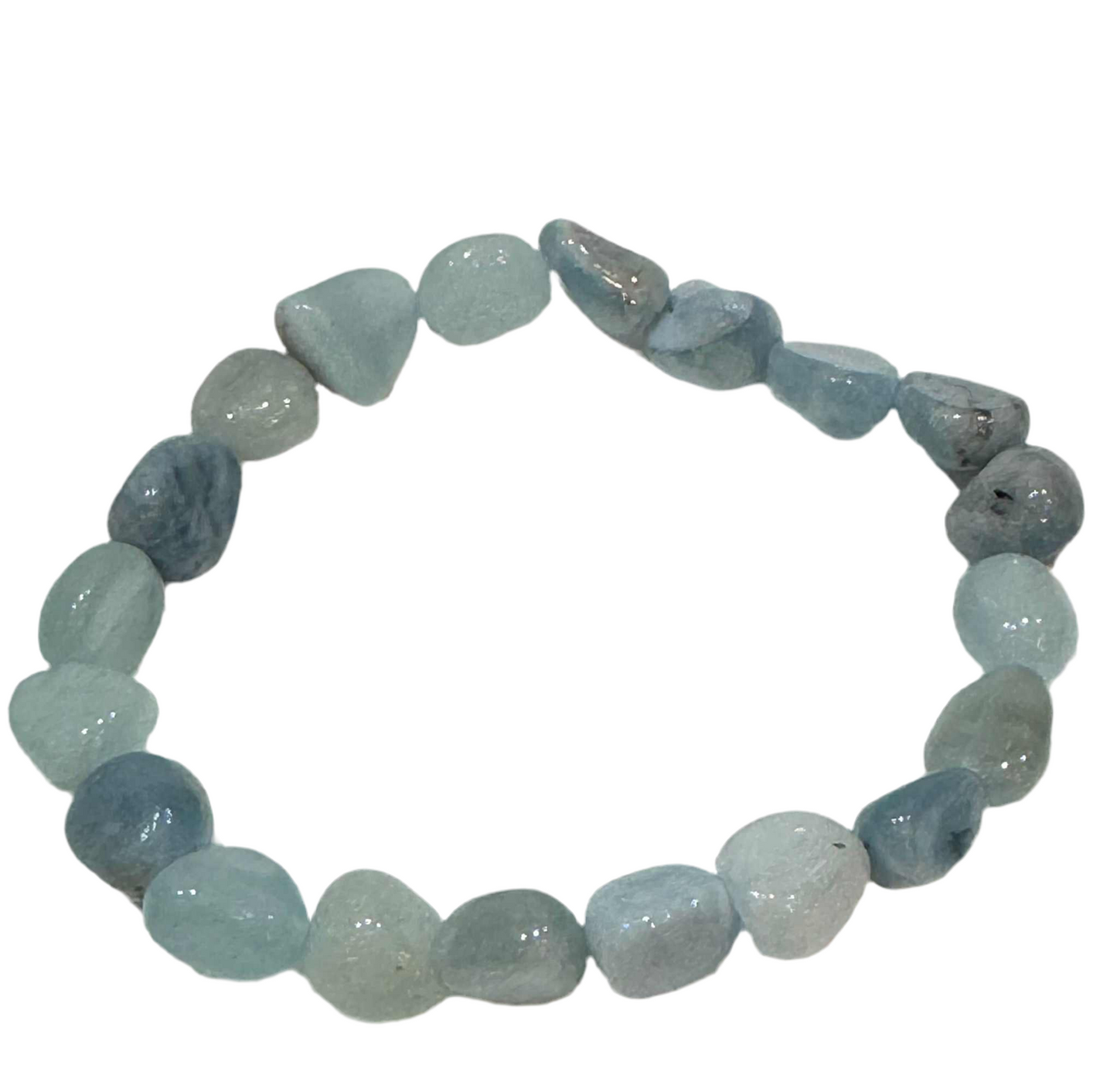 Aquamarine Polished Chips Beaded Bracelet