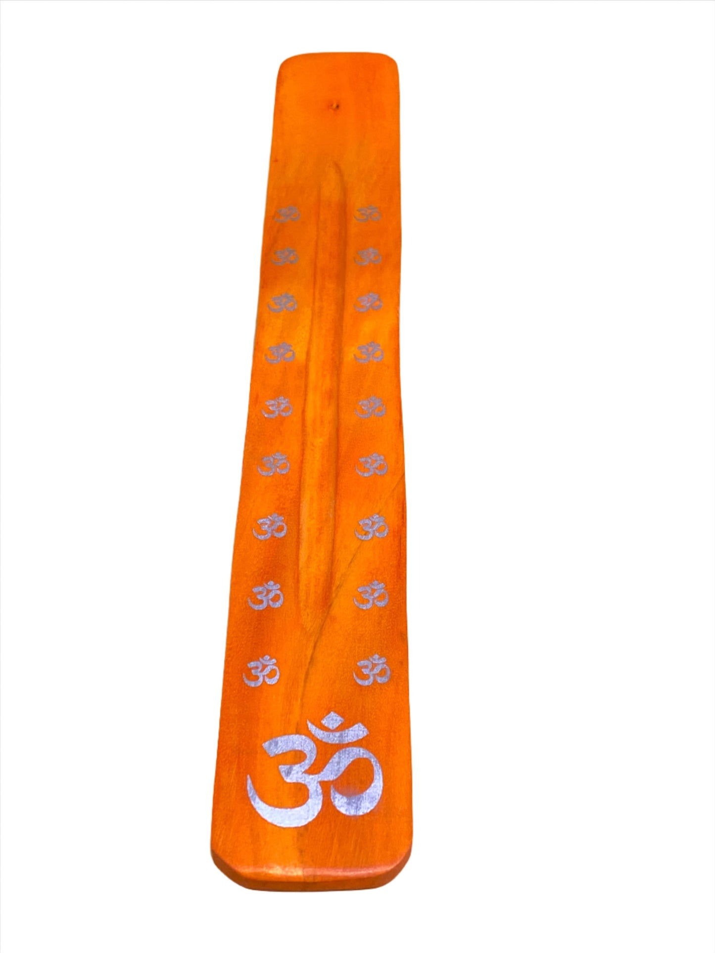 Wooden Incense Stick Holder Om Orange