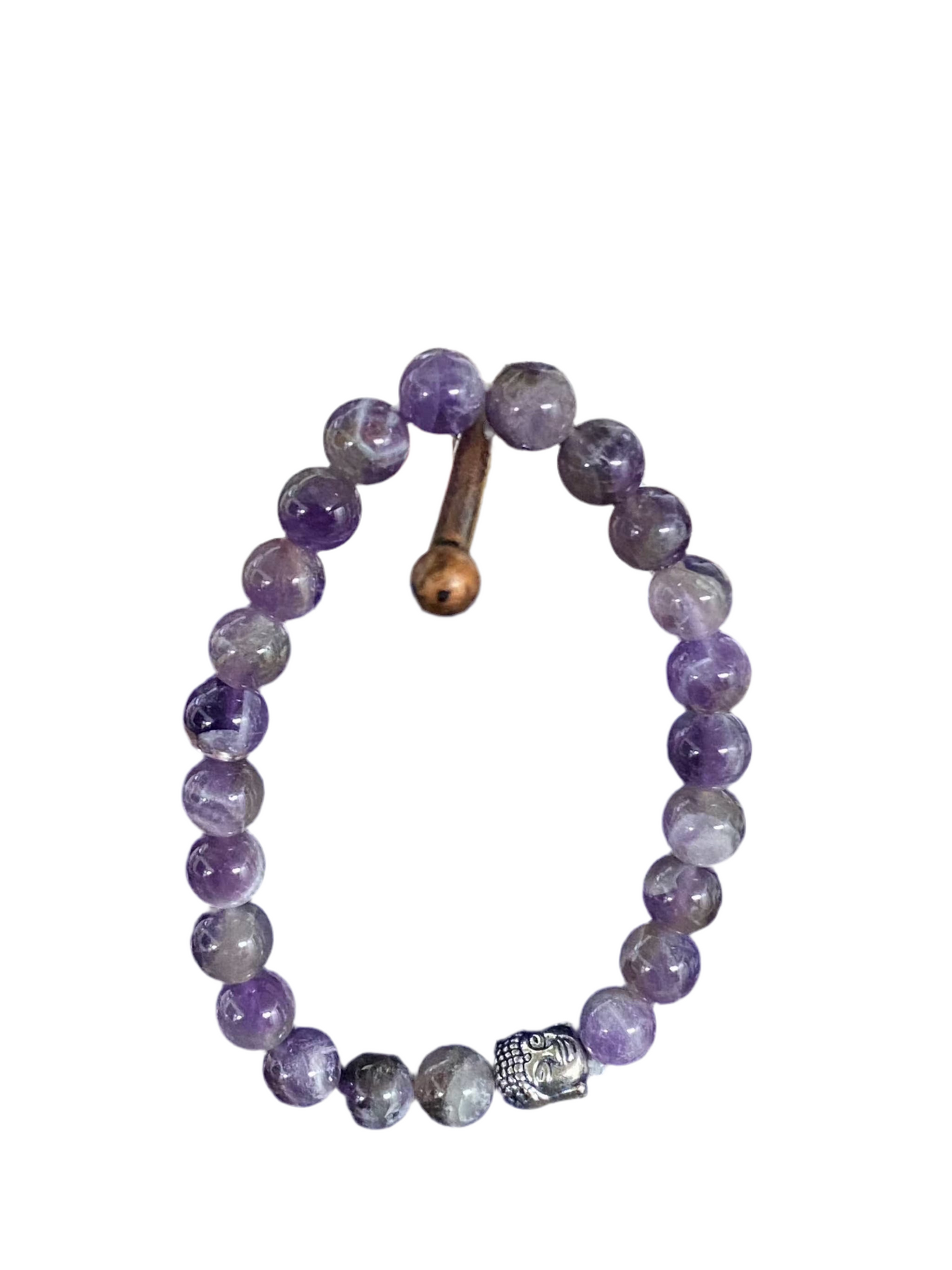 Amethyst Gemstone Bracelet With Buddha Charm
