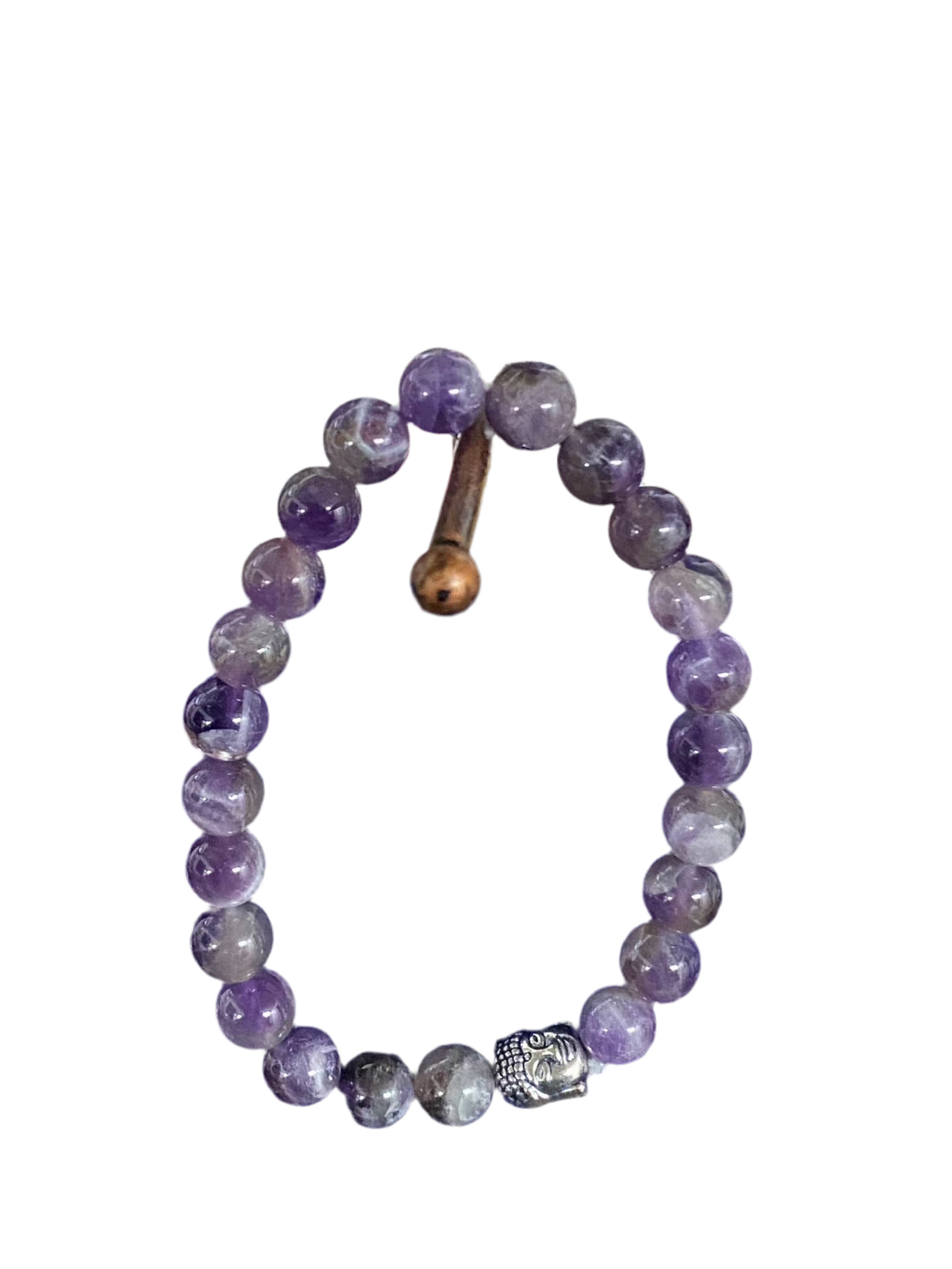 Amethyst Gemstone Bracelet With Buddha Charm