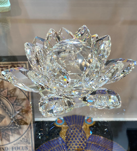 Feng Shui Crystal Clear Lotus Flower 6”
