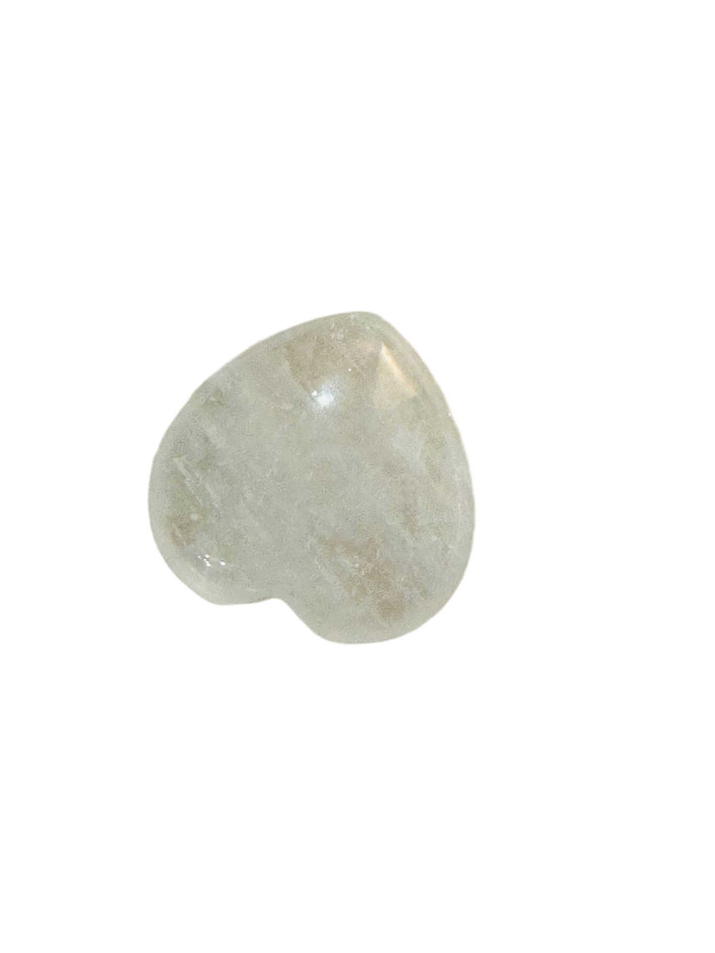 Milky Quartz Heart Pocket Size Hand Carved