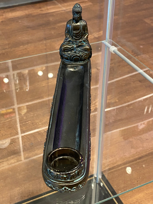 Buddha Black Stone Incense & Cone Holder