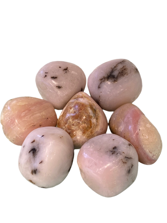 Rhodochrosite polished tumbled stones offering love, balance, and harmony.