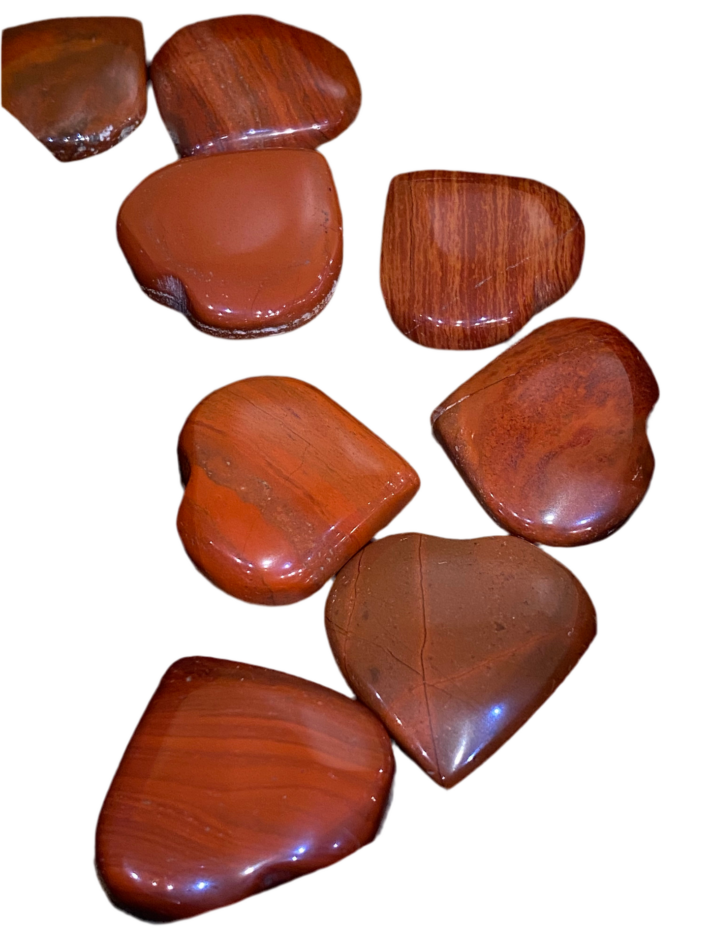 Red Jasper Heart Tumbled Hand Carved Polished Flat 1 Each