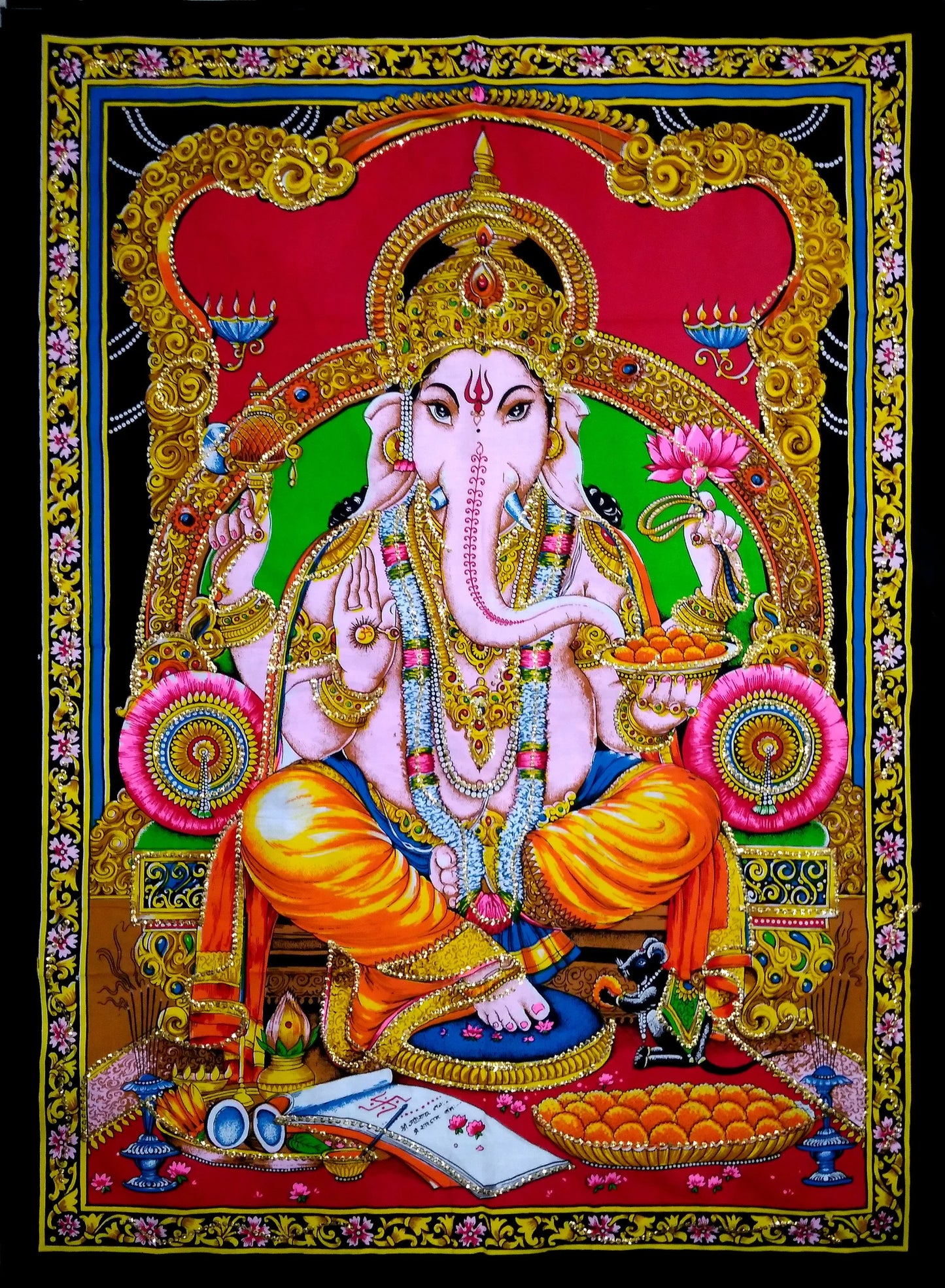 Ganesha Tapestry Multi Color Cotton
