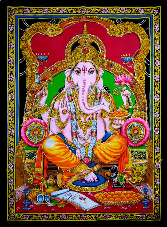 Ganesha Tapestry Multi Color Cotton