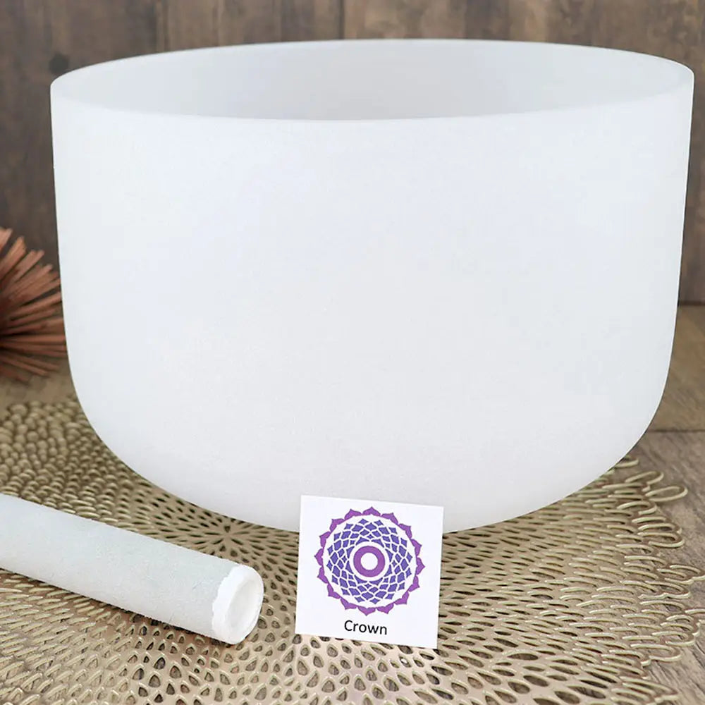 Crown Frosted Chakra Quartz Crystal Singing Bowl