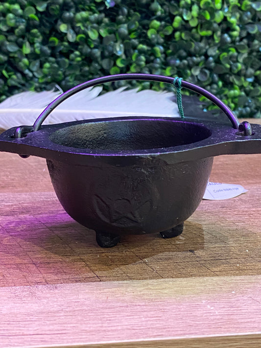 Pentacle Cast Iron Cauldron without Lid
