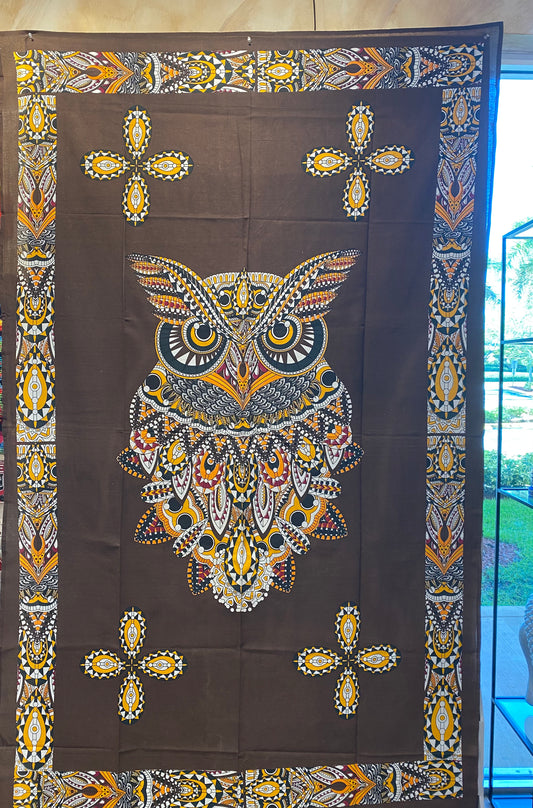 Chic Owl Tapestry Brown