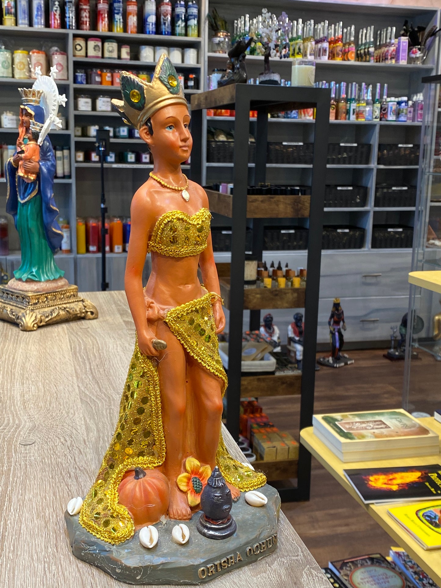 Statue of Orisha Oshun Ochun Yoruba African Goddess of the Sweet Waters Our Lady of Charit Estatua