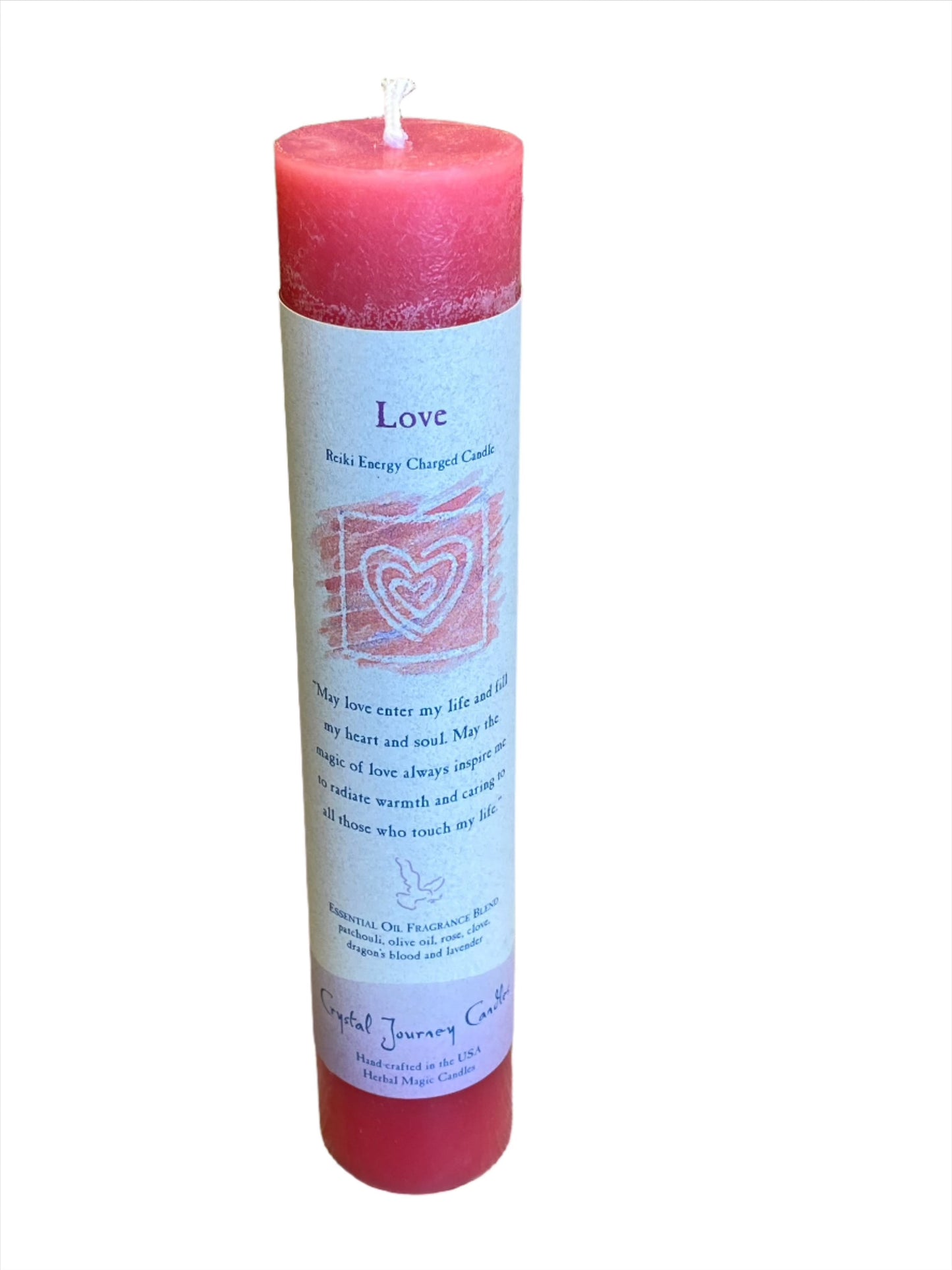 Crystal Journey Reiki Pillar Candle Love