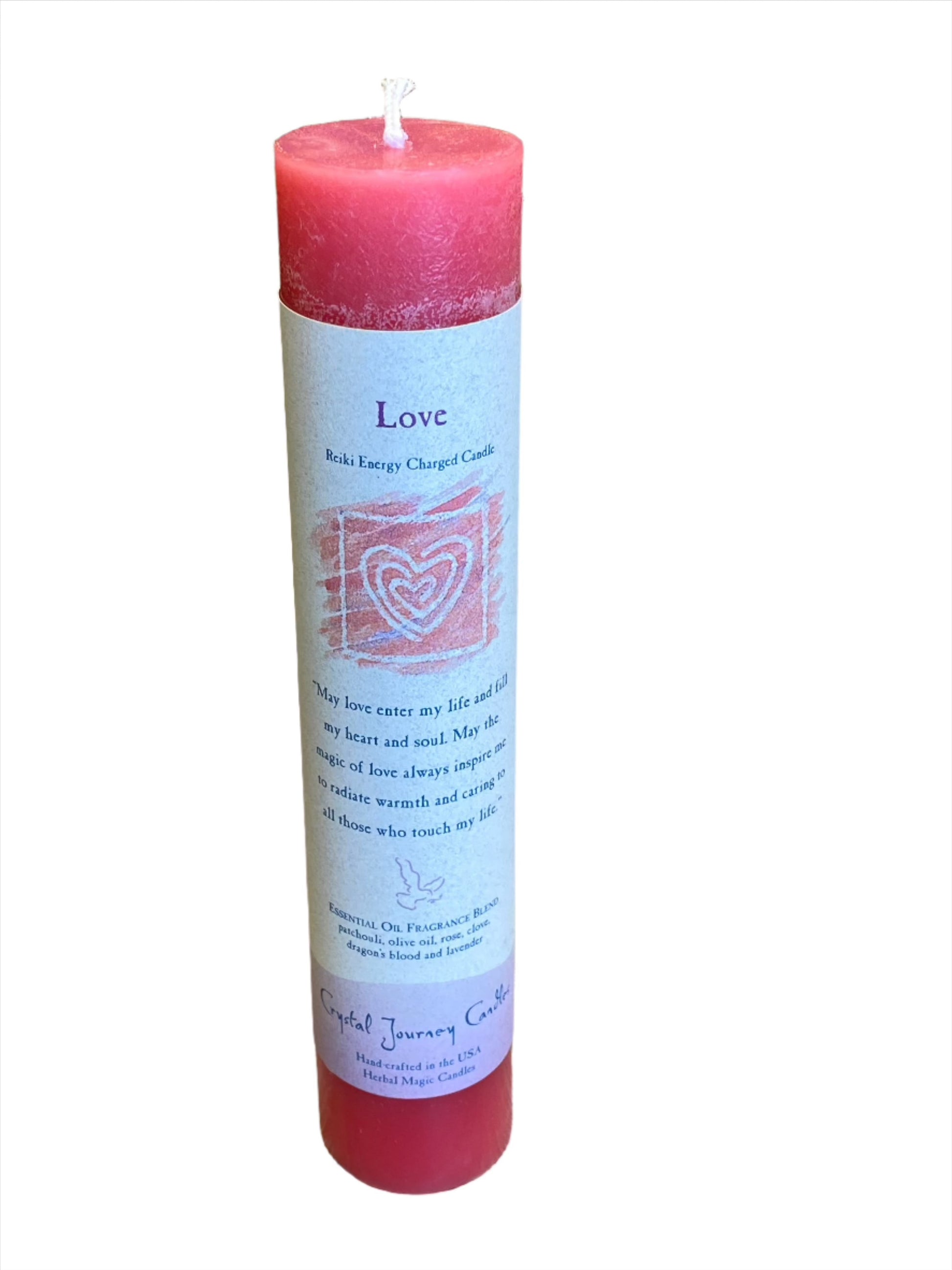 Crystal Journey Reiki Pillar Candle Love