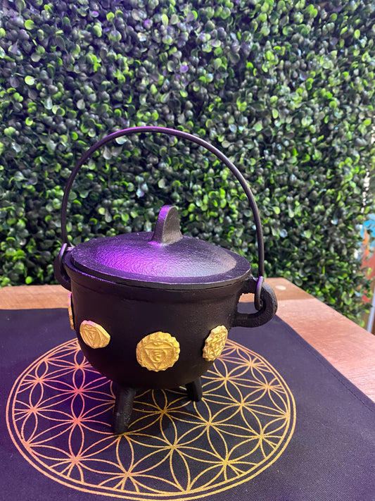 7 Symbol Chakra Cast Iron Cauldron