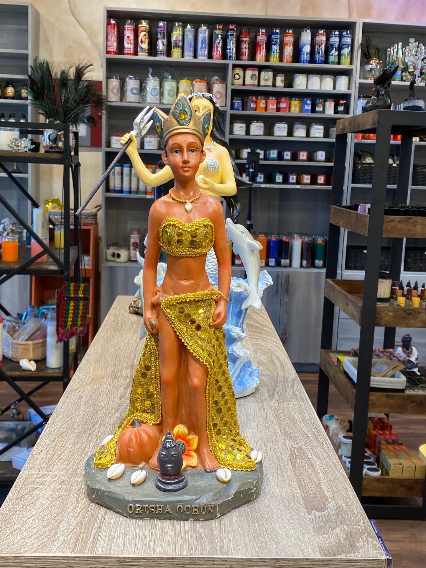 Statue of Orisha Oshun Ochun Yoruba African Goddess of the Sweet Waters Our Lady of Charit Estatua
