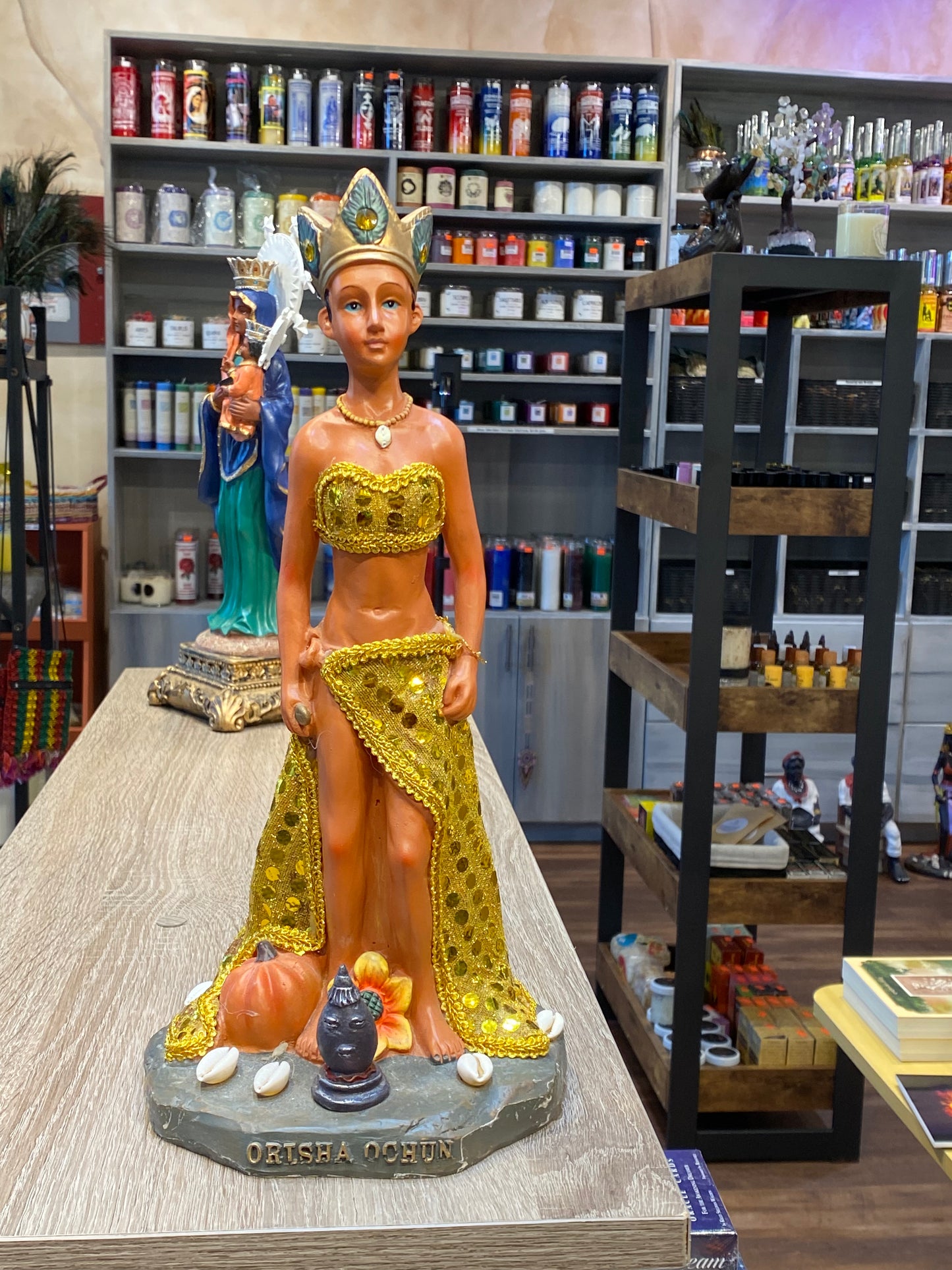 Statue of Orisha Oshun Ochun Yoruba African Goddess of the Sweet Waters Our Lady of Charit Estatua