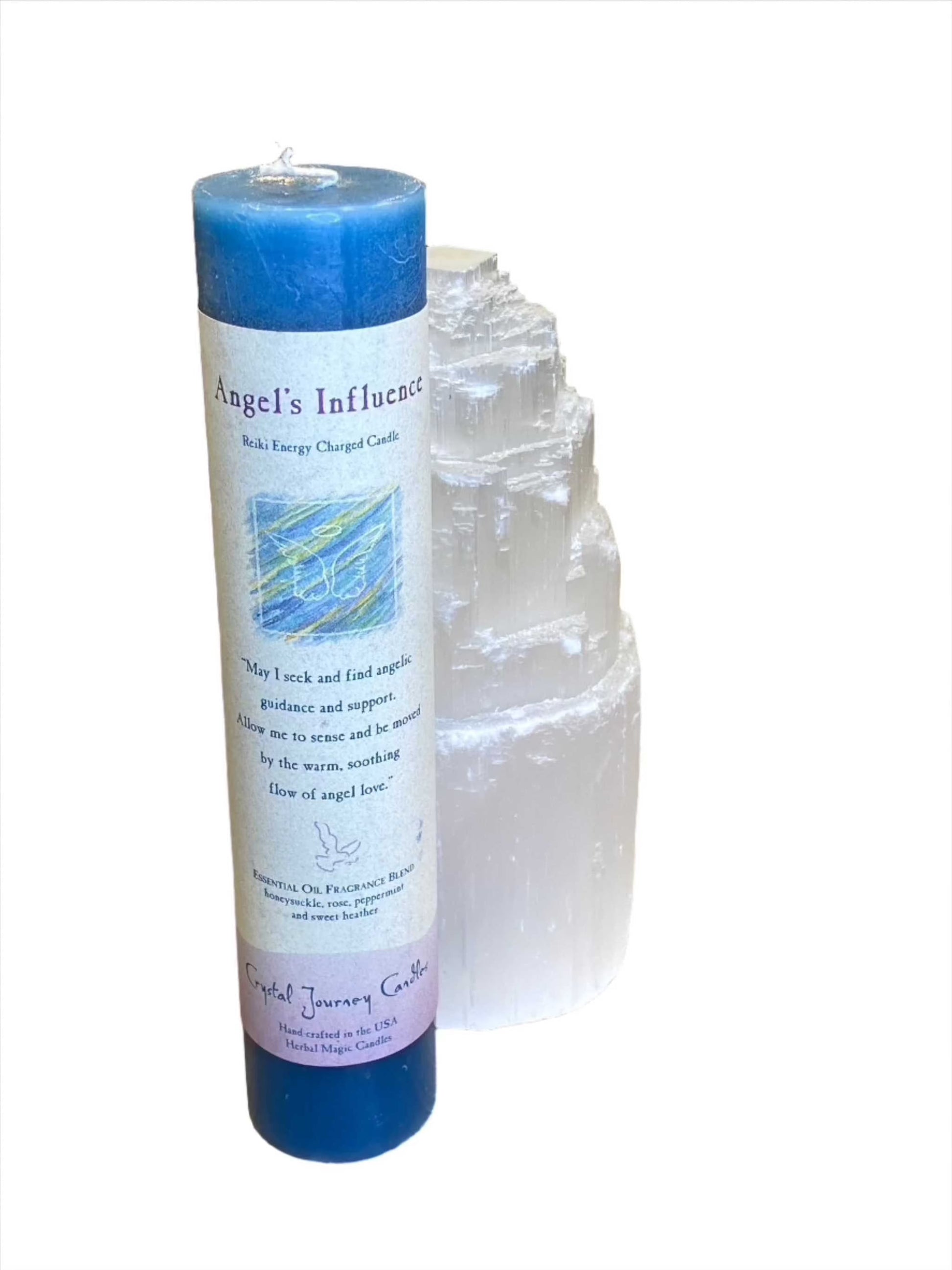 Crystal Journey Reiki Pillar Candle Angels Influence