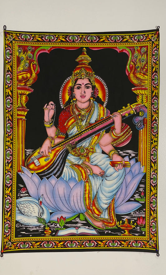 Goddess Saraswati Tapestry