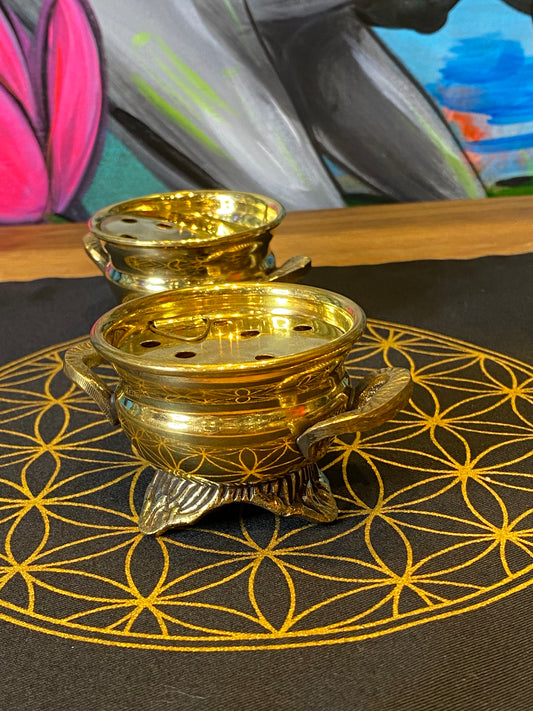 Gold Painted Brass Cauldron (small desktop)