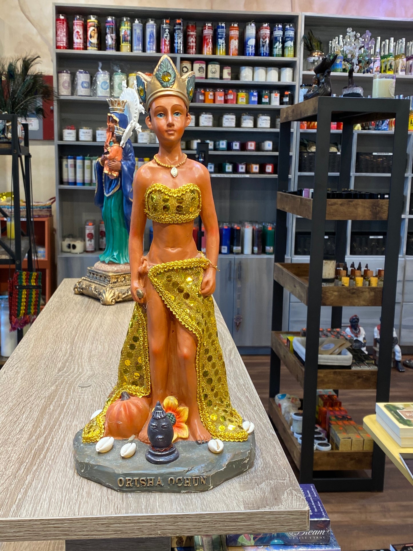 Statue of Orisha Oshun Ochun Yoruba African Goddess of the Sweet Waters Our Lady of Charit Estatua