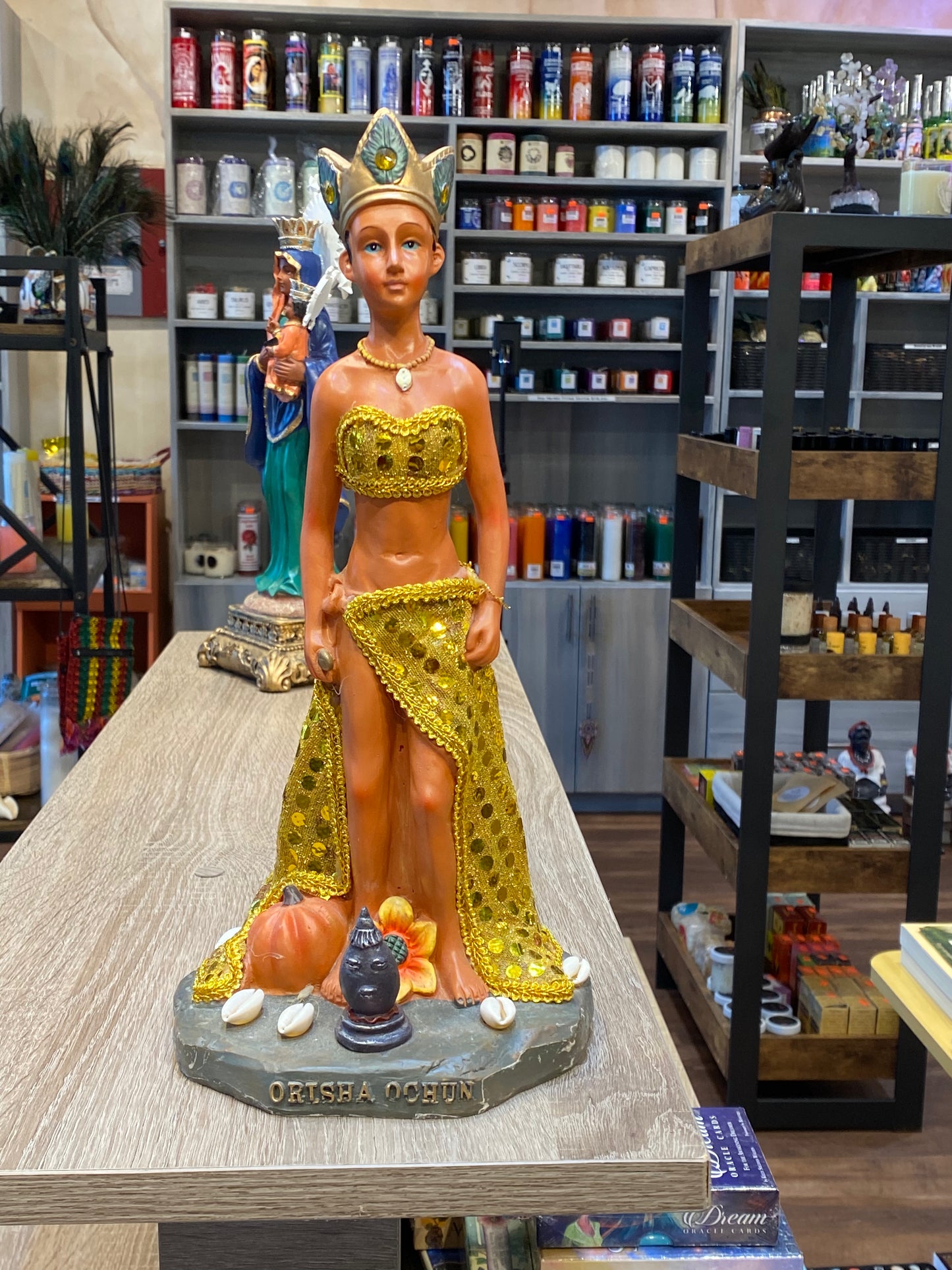 Statue of Orisha Oshun Ochun Yoruba African Goddess of the Sweet Waters Our Lady of Charit Estatua