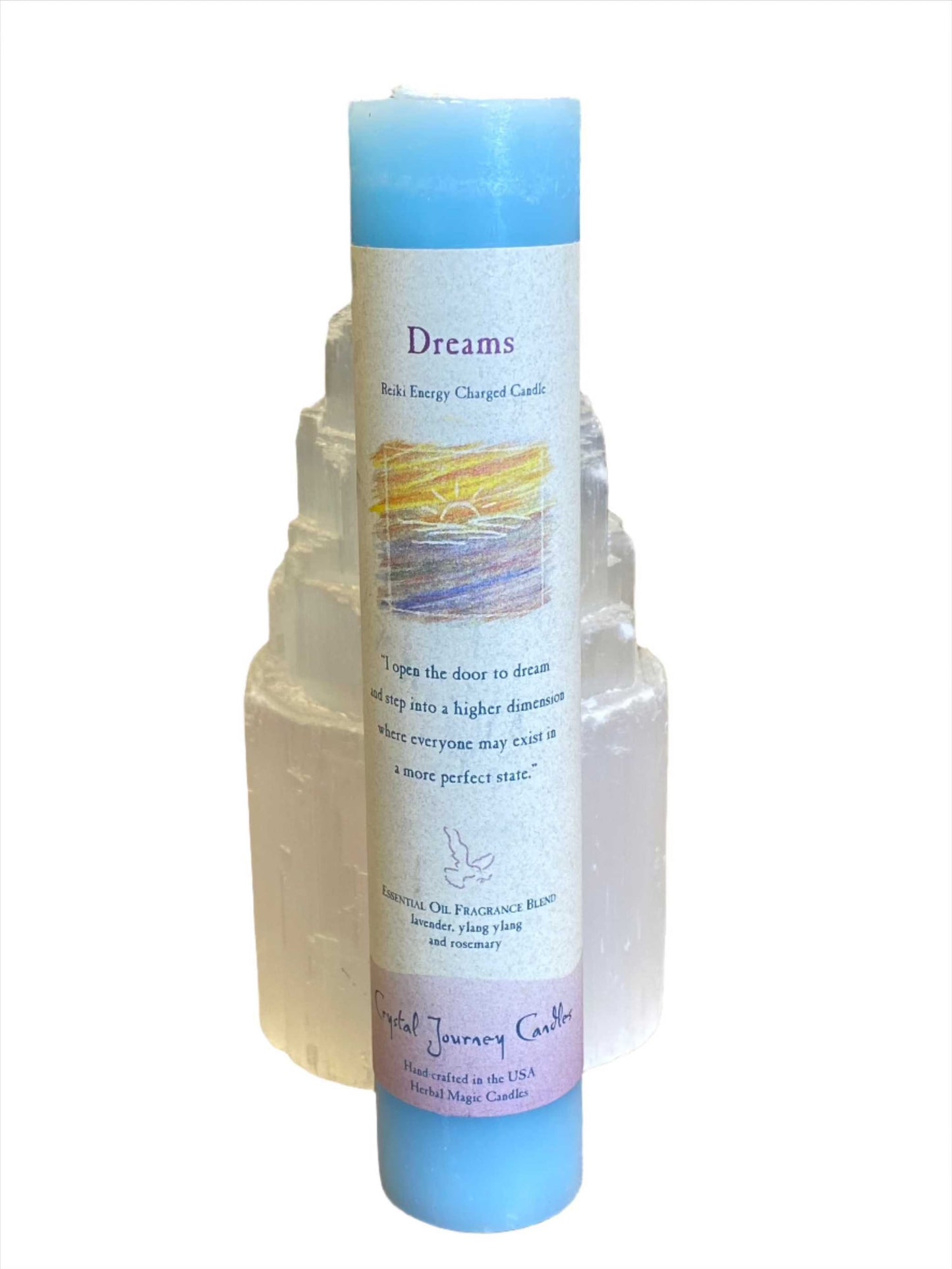 Crystal Journey Reiki Pillar Candle Dreams