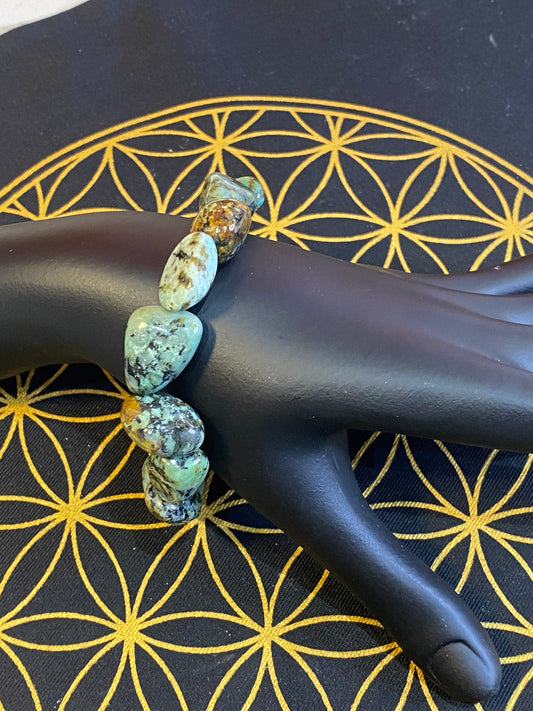 African Turquoise Tumbled String Bracelet - Healing Lotus Shop