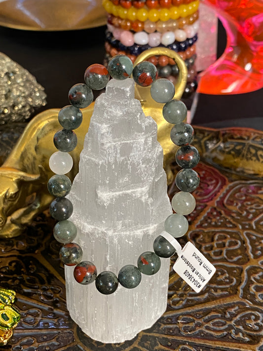 African Bloodstone Beaded String Bracelet - Healing Lotus Shop